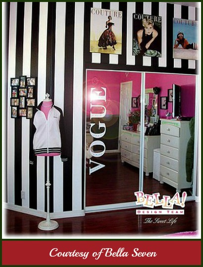 bedroom decorating ideas for girls, girls bedrooms decor, stripe walls, wall posters, teen girls room