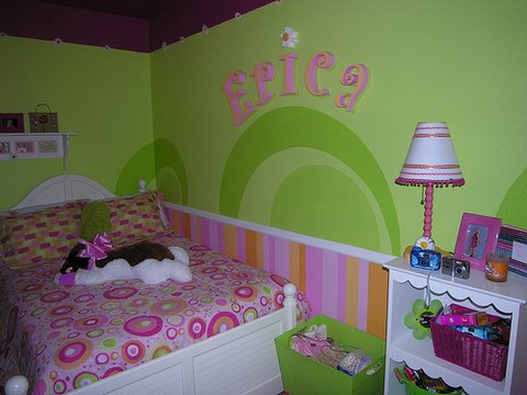 with letter stencils, girls room, room painting ideas, bedroom 