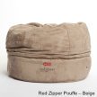 Red Zipper Pouffe – Beige