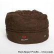 Red Zipper Pouffe – Chocolate