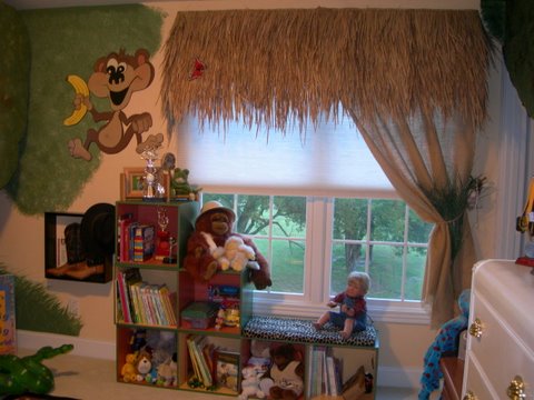 Jungle Themed Child Bedroom by Sandi Gaddes, book shelves, window treatments, boys room, jungle theme bedroom, bedrooms, boys bedrooms ideas, bedroom decor ideas, boys bedrooms, kids rooms, decorating boys bedrooms,  childrens rooms, girls bedroom