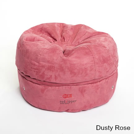 Red Zipper Pouffe – Dusty Rose
