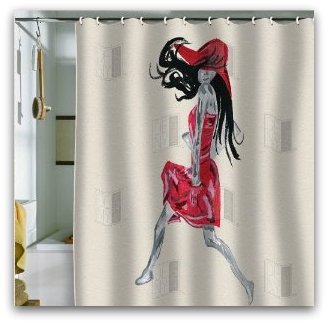 Shower Curtain Red Dress
