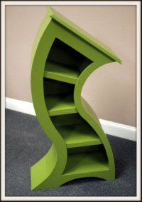 Picture of 4ft green curved bookshelf