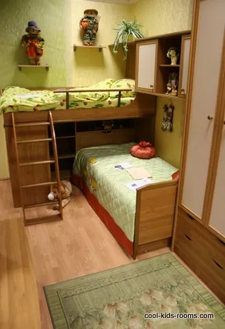 small spaces decor, toddler room, bunk bed