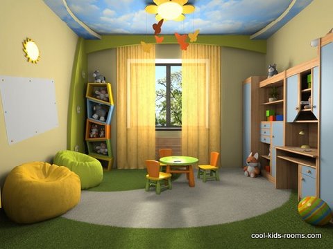 Colorful playroom decor for toddlers