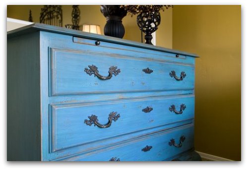 Painted wood chest